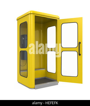 Cabine téléphonique jaune Banque D'Images
