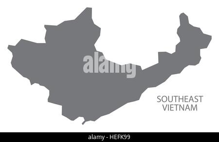 Carte du Vietnam du sud-est en gris Illustration de Vecteur