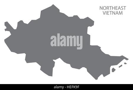 Au nord-est Carte du Vietnam en gris Illustration de Vecteur
