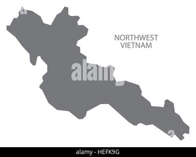 Carte du Vietnam du Nord-ouest en gris Illustration de Vecteur