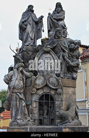 La statuaire de Saint Jean de Matha, Saint Félix de Valois et de saint Ivan à Prague, République Tchèque Banque D'Images