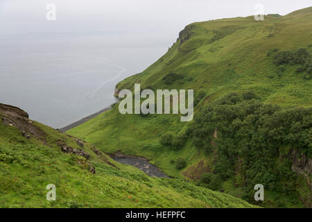 Lealt Falls Canyon, île de Skye, en Écosse, les Highlands écossais Banque D'Images