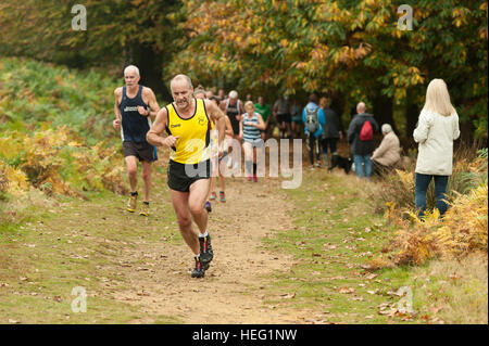 Première course de la saison en cours de remise en forme de Kent en course ligue Knole Park champ massive cross country 561 équipes de coureurs Banque D'Images