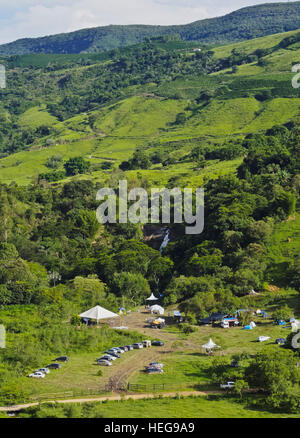 Le Brésil, l'État de Minas Gerais, Heliodora, paysage de montagne. Banque D'Images