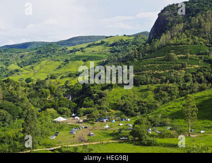 Le Brésil, l'État de Minas Gerais, Heliodora, paysage de montagne. Banque D'Images