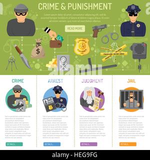 Crime et châtiment des infographies Illustration de Vecteur