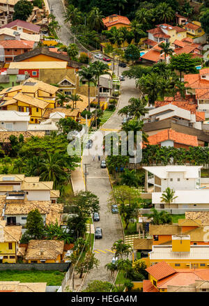 Le Brésil, l'État de Sao Paulo, Elevated view de Guaeca. Banque D'Images