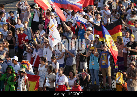 Pologne - DAMNAK, 30 juillet 2016 : Journée mondiale de la Jeunesse 2016 Damnak , près de Cracovie o/p les pèlerins Banque D'Images