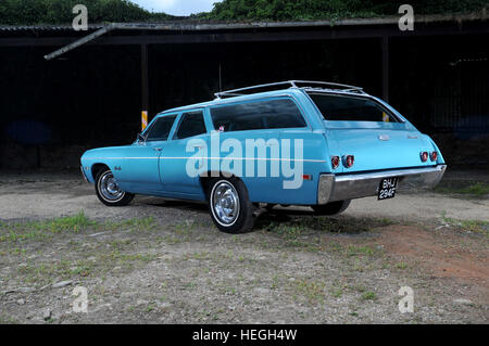 Voiture américaine classique de la station Bel Air 1968 de Chevrolet Banque D'Images