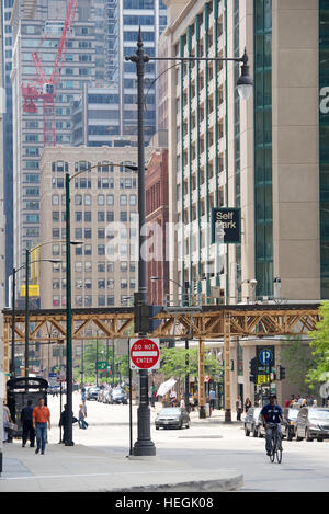 North Franklin Street, Chicago, comté de Cook, Illinois, USA. Banque D'Images