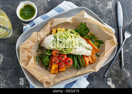 fruits de mer légumes au beurre cuits à la vapeur Banque D'Images