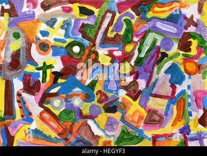 Abstract colorful Hand painted background Banque D'Images