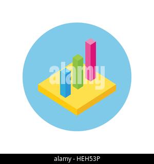 3D isométrique les données d'analyse. Graphique à secteurs isométriques modèle plat. Graphique à secteurs, à l'infographie et graphique, marketing, schéma de rapport Illustration de Vecteur