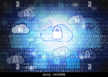 Cloud computing security ou concept de protection des données Banque D'Images