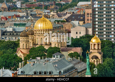 Juillet 2016, la cathédrale de la Nativité de Riga (Lettonie), HDR-technique Banque D'Images