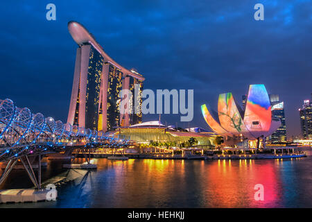 Marina Bay Sands Hotel et musée ArtScience, Singapour Banque D'Images