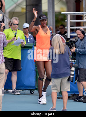 Lisa Leslie participant à la 2016 Chris Evert/Pro-Celebrity Raymond James Tennis Classic, à l'Delray Beach Tennis Center à Delray Beach, en Floride. Avec : Lisa Leslie Où : Delray Beach, Florida, United States Quand : 19 Nov 2016 Banque D'Images