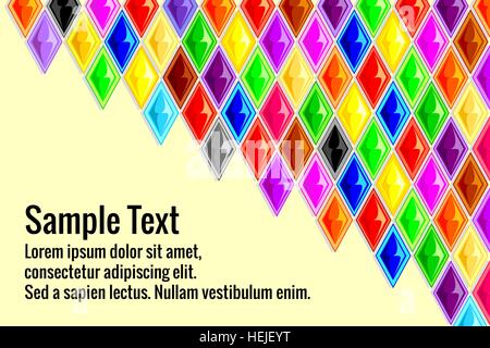 Vector illustration et divers fond de diamants colorés Illustration de Vecteur