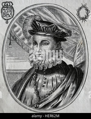 François II (1544-1560). Roi de France de 1559-1560. Maison de Valois-Angouleme. Gravure, 1884. Banque D'Images