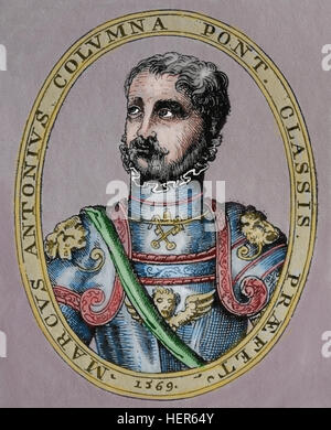 Marcantonio II Colonna (1535-1584). L'italien général et amiral. Gravure, 1884. La couleur. Banque D'Images