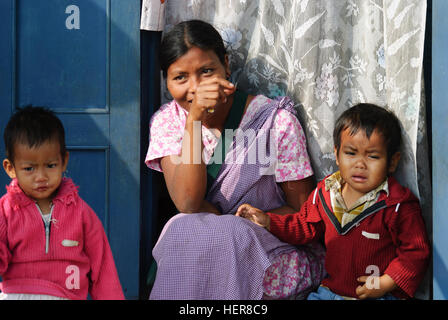 Les gens de l'Haïfa : peuple khasi dans le village de Tyrna, Meghalaya, en Inde Banque D'Images