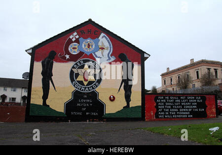 Main rouge murale Commando à Belfast Banque D'Images