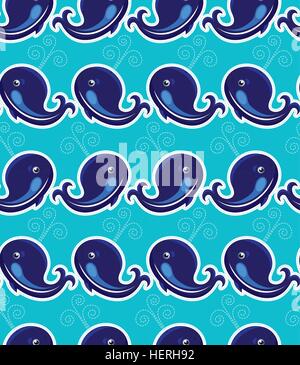 Modèle transparent avec les baleines - fond ornemental. Illustration de Vecteur