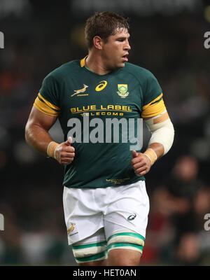 DURBAN, AFRIQUE DU SUD - 08 OCTOBRE : Willem Alberts de l'Afrique du Sud, durant la Finale du Championnat de Rugby entre la Nouvelle-Zélande et l'Afrique du Sud à se développer Banque D'Images