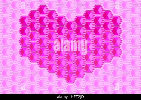 Vector illustration et de forme de coeur d'hexagones background Illustration de Vecteur