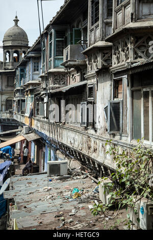 Bâtiment délabré, Spice Market, Old Delhi, Inde Banque D'Images