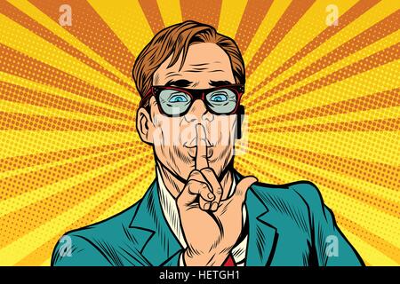 Geste d'affaires chut silence Illustration de Vecteur