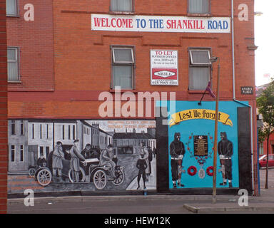 Shankill Road-Mural -pour ne pas oublier, l'Ouest de Belfast, Irlande du Nord, Royaume-Uni Banque D'Images