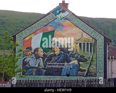 Belfast Falls Rd fresque républicaine- Insurrection de Pâques Banque D'Images