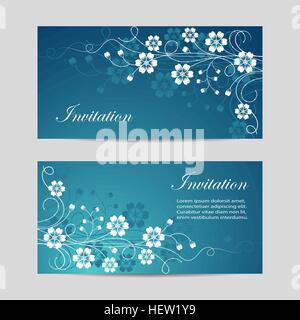 Ensemble de bannières horizontales avec des fleurs Illustration de Vecteur