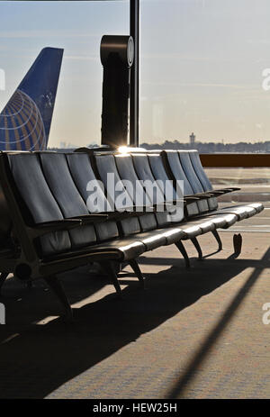 Un matin calme à la borne E dans le Dallas - Fort Worth Airport au Texas Banque D'Images