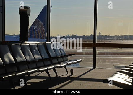 Un matin calme à la borne E dans le Dallas - Fort Worth Airport au Texas Banque D'Images