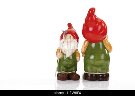 Deux petits nains de jardin Banque D'Images