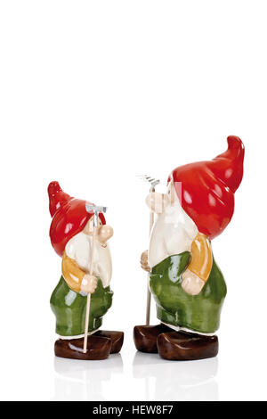 Deux petits nains de jardin Banque D'Images
