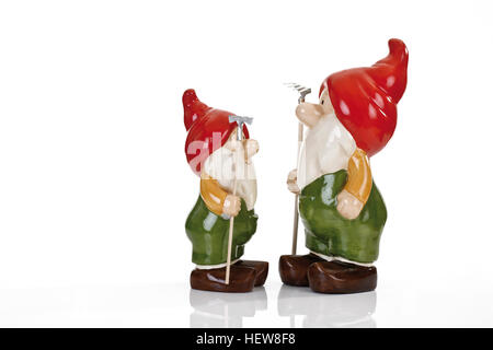 Deux petits nains de jardin Banque D'Images