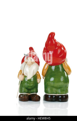 Deux petits nains de jardin Banque D'Images