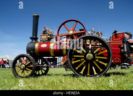 Fowler a construit une vaste gamme de tracteurs à vapeur, un bain à vapeur, rouleaux moteurs de traction et les camions, un certain nombre ont été préservés et ils apparaissent à des spectacles tout au long de la saison estivale. Cette miniature moteur est donnant des promenades à l'Assemblée Northwood juste.Christchurch NZ Banque D'Images