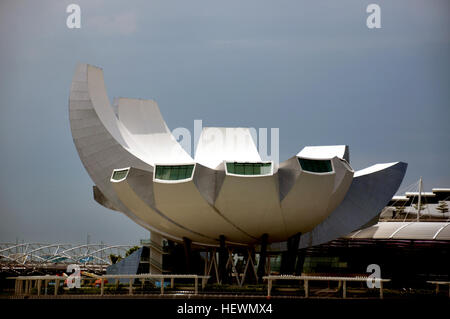 Musée ArtScience est l'une des attractions touristiques à Marina Bay Sands, à Singapour resort intégré administré par les États-Unis Las Vegas Sands. Ouverte le 17 février 2011 par le Premier Ministre de Singapour Lee Hsien Loong, c'est le premier musée ArtScience. Bien qu'il présente une exposition permanente, la galerie, l'ArtScience Musée ArtScience accueille principalement des expositions en tournée organisée par d'autres musées. Banque D'Images