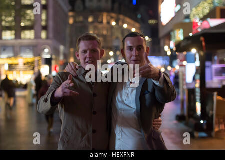 La bohème à Leicester square, le dernier vendredi avant Noël. Banque D'Images