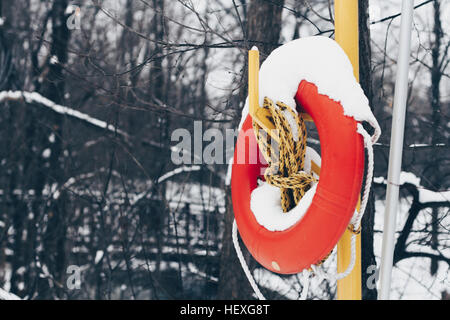 Natation dans la neige Banque D'Images