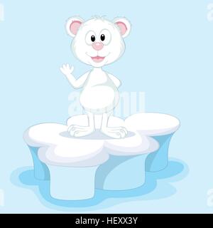 Funny Ours polaire sur la banquise Illustration de Vecteur
