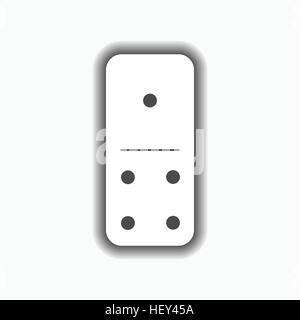 Domino blanc. pour l'un et quatre arrière-plan isolé. Icône moderne télévision, entreprise, marketing, internet concept. Simple mode vecteur symbole pour le web Illustration de Vecteur