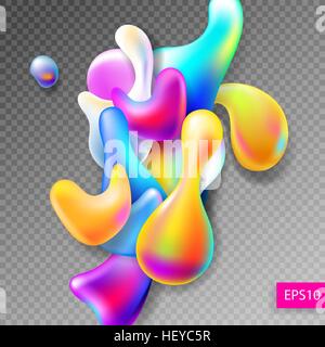 Bright colorful abstract pattern formes gouttes plasma isolé sur Illustration de Vecteur