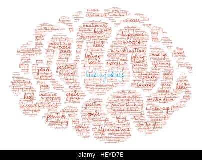 La guérison du cerveau croyances nuage de mots sur un fond blanc. Illustration de Vecteur