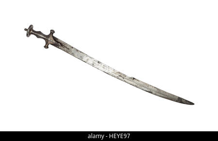 Épée médiévale isolé sur blanc. Banque D'Images
