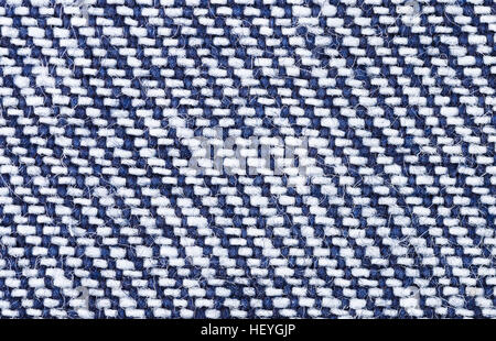 Textiles Denim macro photo. Surface de coton robuste tissu courbure - fait face. Banque D'Images